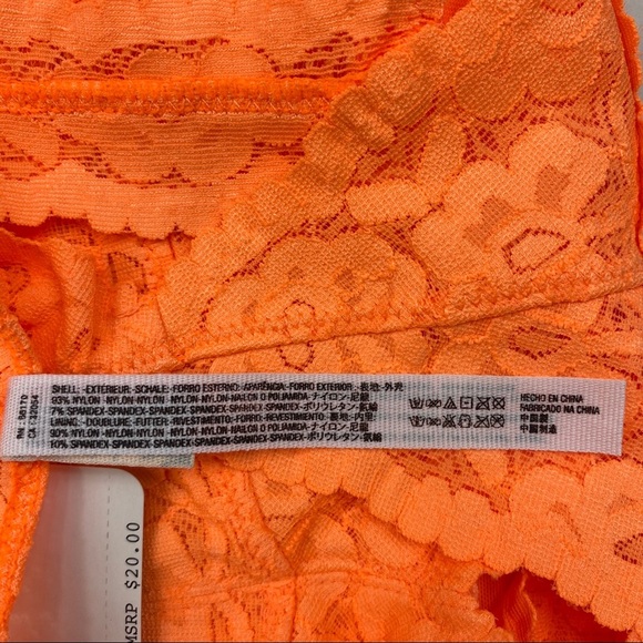Intimately Free People Galloon Lace Racerback Bralette Extra Small Orange - Picture 4 of 7